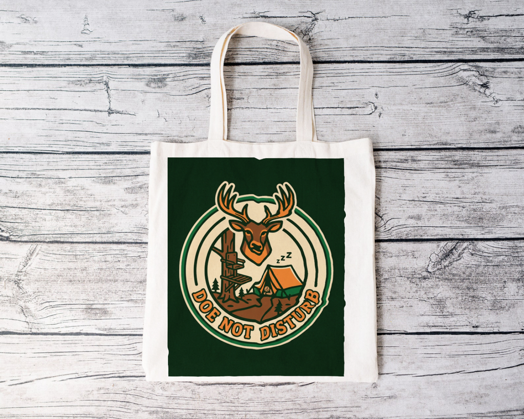 Hunters Doe Not Disturb Canvas Tote Bag For Nature Enthusiasts