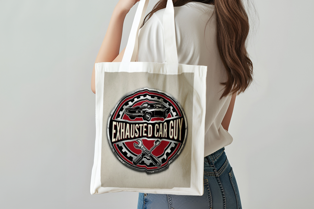 Car Guys Tote Bag Exhausted Car Guy Design Eco-Friendly Cotton