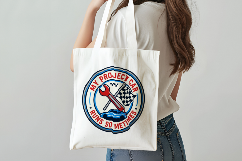 Car Guys Tote Bag Funny Project Car Quote for Car Enthusiasts