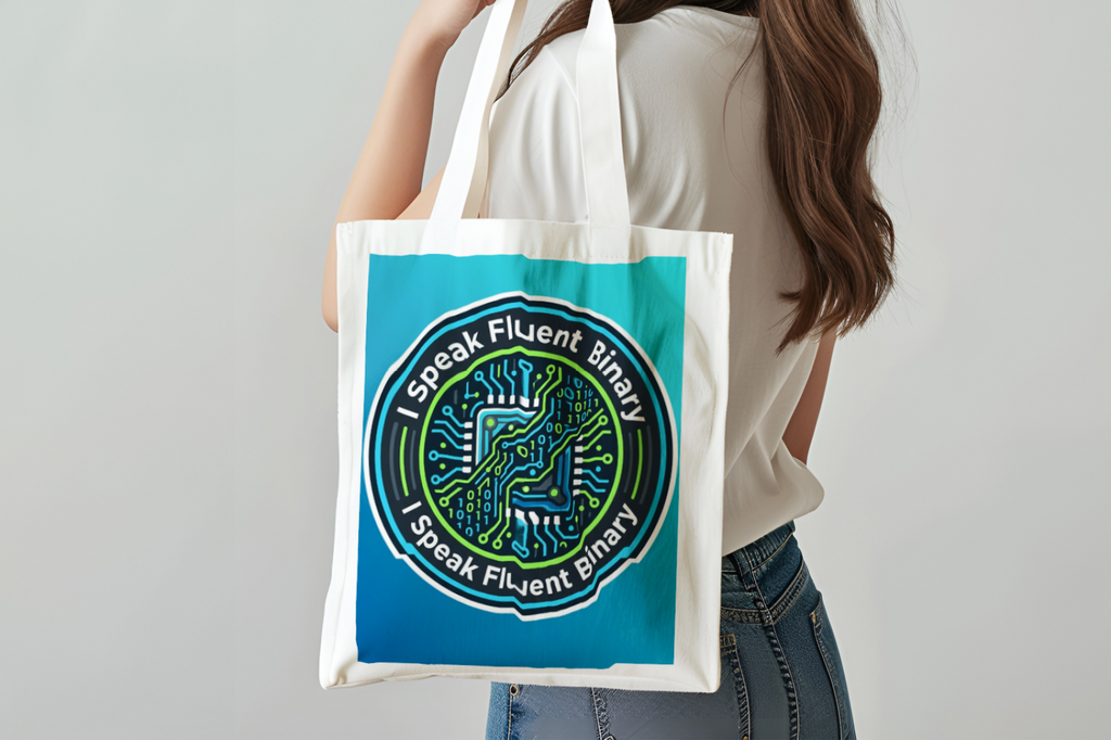 Tech Guy I Speak Fluent Binary Tote Bag for Programmers