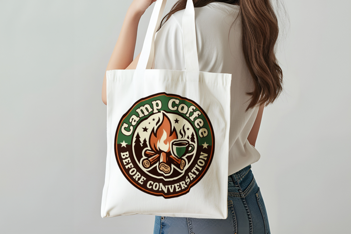 Camping for Men Camp Coffee Before Conversation Tote Bag