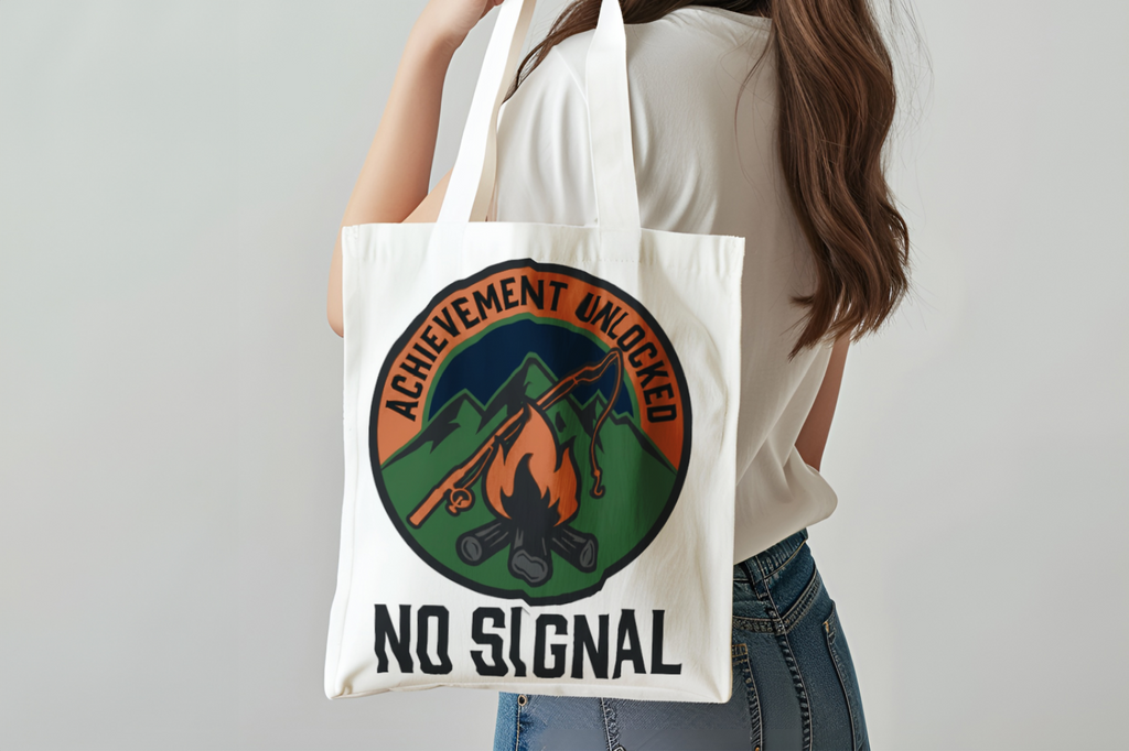 Camping for men Achievement Unlocked No Signal Tote Bag