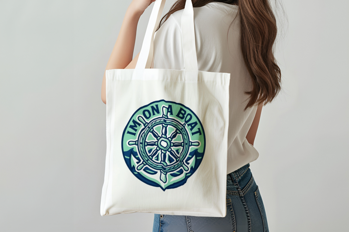 Boating for Men Tote Bag Im On A Boat Fun Novelty Bag