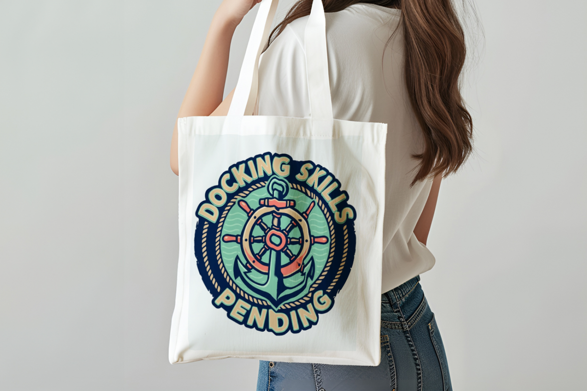 Boating for Men Canvas Tote Bag Docking Skills Pending