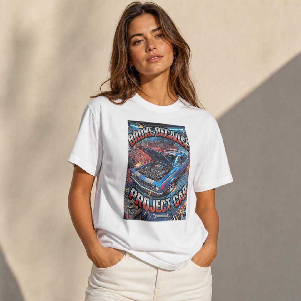 Car Guys Broke Because Project Car T-Shirt for Enthusiasts