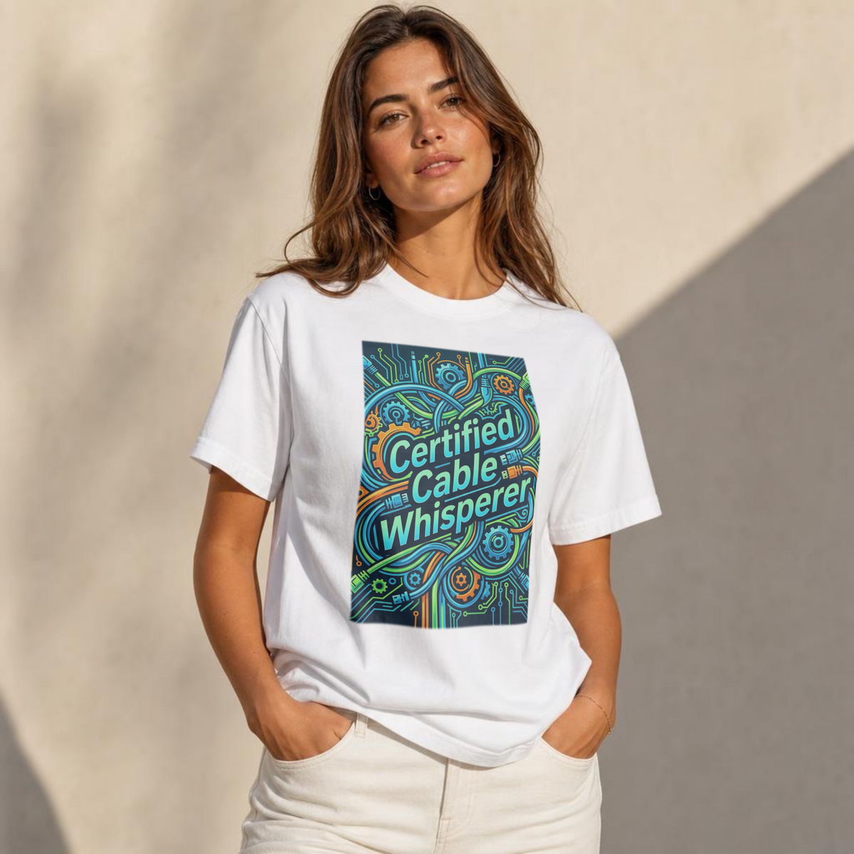 Tech Guy Cable Whisperer T Shirt Funny Tech Gifts for Men