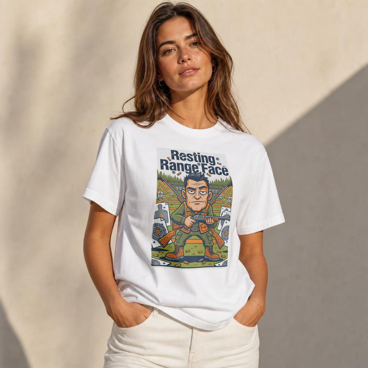 Gun owners Resting Range Face Shirt Humorous Tee for Enthusiasts