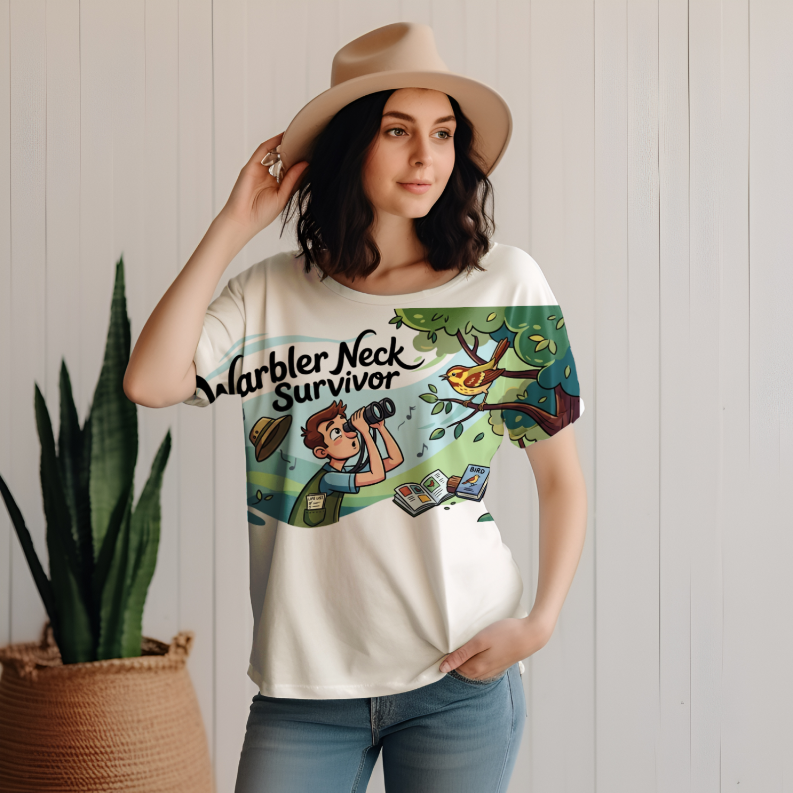 Bird Watching Apparel: Warbler Neck Survivor for Enthusiasts
